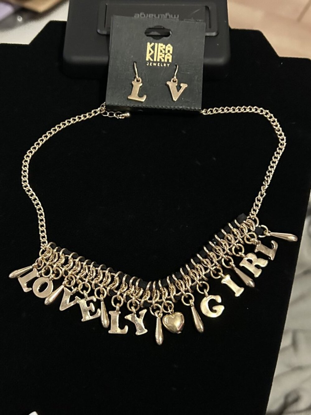 Kira Kira "Lovely Girl" Earrings & Necklace Set